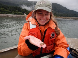Nina Lundstrom with sculpin_photo by Doug Duncan